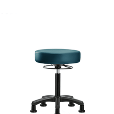 Vinyl Mini-Stool - Medium Bench Height with Stationary Glides in Marine Blue Supernova Vinyl - VMBMS-RG-NF-RG-8801