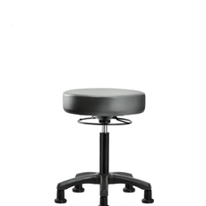 Vinyl Mini-Stool - Medium Bench Height with Stationary Glides in Sterling Supernova Vinyl - VMBMS-RG-NF-RG-8840