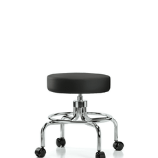 Vinyl Screw-Lift Stool - Medium Bench Height with Casters in Black Trailblazer Vinyl - VSLMD-CR-RC-8540