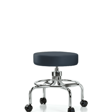Vinyl Screw-Lift Stool - Medium Bench Height with Casters in Imperial Blue Trailblazer Vinyl - VSLMD-CR-RC-8582