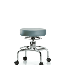 Vinyl Screw-Lift Stool - Medium Bench Height with Casters in Storm Supernova Vinyl - VSLMD-CR-RC-8822