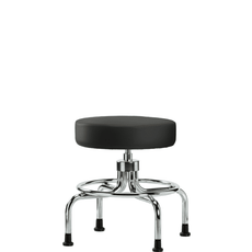 Vinyl Screw-Lift Stool - Medium Bench Height with Stationary Glides in Black Trailblazer Vinyl - VSLMD-CR-RG-8540