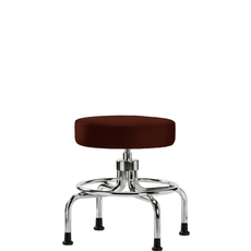 Vinyl Screw-Lift Stool - Medium Bench Height with Stationary Glides in Burgundy Trailblazer Vinyl - VSLMD-CR-RG-8569