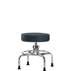 Vinyl Screw-Lift Stool - Medium Bench Height with Stationary Glides in Imperial Blue Trailblazer Vinyl - VSLMD-CR-RG-8582