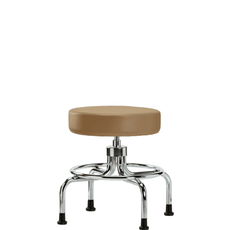Vinyl Screw-Lift Stool - Medium Bench Height with Stationary Glides in Taupe Trailblazer Vinyl - VSLMD-CR-RG-8584