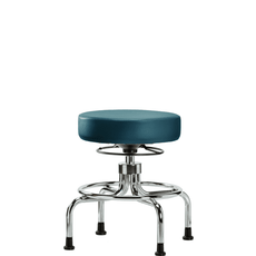 Vinyl Screw-Lift Stool - Medium Bench Height with Stationary Glides in Marine Blue Supernova Vinyl - VSLMD-CR-RG-8801