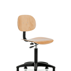 Wood Chair - Medium Bench Height with Stationary Glides - WMBCH-RG-NF-RG