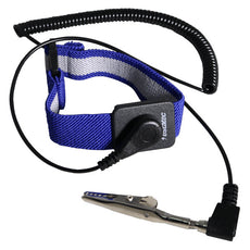 Royal Blue Single Wire Wrist Strap With Banana Plug & Aligator Clip, 6 Ft Cable - EWR-1012