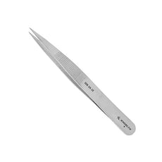 Excelta Tweezers - Straight Strong Medium Point - Anti-Mag. SS - Finger Serrations - 00B-SA-SE