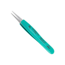 Excelta Tweezers - Straight Strong Medium Point - Anti-Mag. SS - Ergonomic - Serrated Tips - 00D-SA-ET