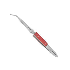 Excelta Tweezers - Reverse Action - Curved - SS - Wooden Grips/Serrated  - 30-S-SE