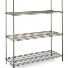 Metro EZ1836NK3-4 Super Erecta 4-Shelf Industrial Wire Shelving Convenience Pak, Metroseal Green Epoxy, 18" x 36" x 74"