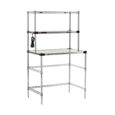 Metro EZHS36W-KIT Super Erecta Hot Workstation with Stainless Steel Heated Shelf, 120V, 400W, 24" x 36" x 64"