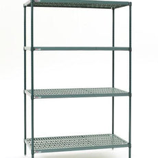 Metro Super Erecta Pro EZPR2448NK3-4 Industrial Wire 4-Shelf Restaurant Shelving Unit with Removable Plastic Mats, Easy Order Kit, 24" x 48" x 74"