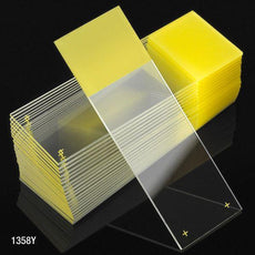 Microscope Slides, Diamond White Glass, 25 x 75mm, Charged, 90¬∞ Ground Edges, Yellow Frosted, 72/Box-1358Y-72