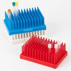 Peg Tube Rack, Reinforced PP, 17mm, 50-Place (66 Pegs), Blue, 2/Pack-456155B
