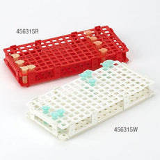 Rack, Snap Together, for 1.5mL and 2.0mL Microcentrifuge Tubes, Reinforced PP, 128-Place, White-456315W