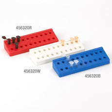 Rack for 1.5mL and 2.0mL Microcentrifuge Tubes, Reinforced PP, 20-Place, White-456320W