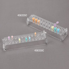 Rack for 1.5mL and 2.0mL Microcentrifuge Tubes, Stackable, Polycarbonate (PC), 24-Place, Clear-456335C