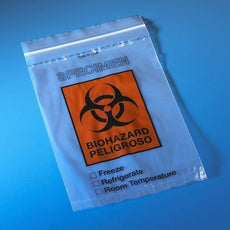 Bag, Biohazard Specimen Transport, 6" x 9", Zipper Closure with Score Line and Document Pouch, 100/Pack-4918-100