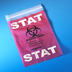 Bag, STAT Red Specimen Transport, 6" x 9", Zipper Closure with Document Pouch and Tearzone-4950