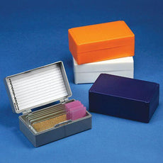 Slide Box for 12 Slides, Cork Lined, Blue-513072B