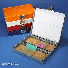 Slide Box for 100 Slides, Cork Lined, Stainless Steel Lock, Blue-513080B