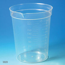 Specimen Container, 6.5oz, with Pour Spout, PP, Graduated, 25/Pack, 20 Packs/Unit-5920