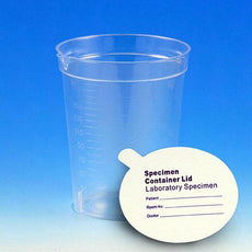Specimen Container, 6.5oz, Paper Lid Included in Each Pack, Pour Spout, PS, Graduated, 25/Pack, 20 Packs/Unit-5925