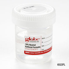 Pre-Filled Container with Click Close Lid: Tite-Rite, 60mL (2oz), PP, Filled with 30mL of 10% Neutral Buffered Formalin, Attached Hazard Label, 24/Box, 4 Boxes/Unit-6522FL