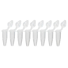 QuickSnap 0.2mL 8-Strip Tubes, with Individually-Attached Dome Caps, Clear-PCR-QS-02D