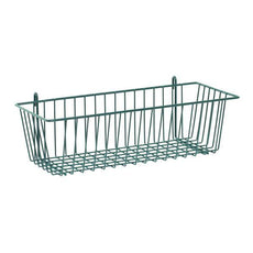 Metro H210K3 Storage Basket for Super Erecta Wire Shelving and SmartWall Wall Shelving, Metroseal Green Epoxy, 17.375" x 7.5" x 5"