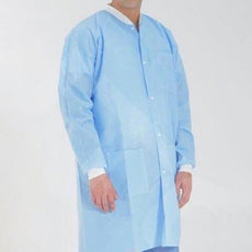 Lab Coat, White, Knit Collar & Wrist, Large, 30/case - APP0250-KNIT-L-W