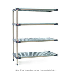 MetroMax 4 MF-185474G-A-4 4-Shelf Plastic Industrial Shelving Add-On Unit, 18" x 54" x 74"