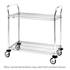Metro MW607 MW Series Utility Cart with 2 Chrome Wire Shelves, 21" x 36" x 39"
