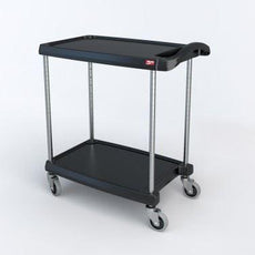 Metro MY1627-24BL myCart Series 2-Shelf Utility Cart, Black, 16" x 27"
