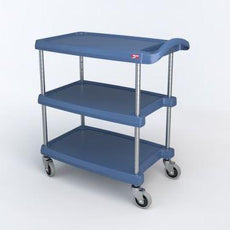 Metro MY1627-34BU myCart Series 3-Shelf Utility Cart with Microban, Blue, 16" x 27"