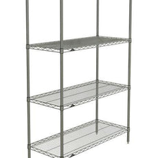 Metro N346BR Super Erecta 4-Shelf Industrial Wire Shelving Starter Unit, Brite, 18" x 42" x 63"