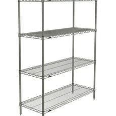 Metro N356BR Super Erecta 4-Shelf Industrial Wire Shelving Starter Unit, Brite, 18" x 48" x 63"