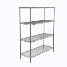Metro N356C Super Erecta 4-Shelf Industrial Wire Shelving Starter Unit, Chrome, 18" x 48" x 63"