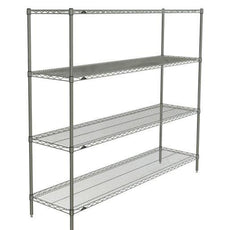 Metro N376BR Super Erecta 4-Shelf Industrial Wire Shelving Starter Unit, Brite, 18" x 72" x 63"