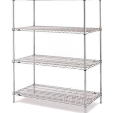 Metro N377C Super Erecta 4-Shelf Industrial Wire Shelving Starter Unit, Chrome, 18" x 72" x 74"