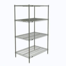 Metro N536C Super Erecta 4-Shelf Industrial Wire Shelving Starter Unit, Chrome, 24" x 36" x 63"