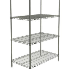 Metro N546BR Super Erecta 4-Shelf Industrial Wire Shelving Starter Unit, Brite, 24" x 42" x 63"