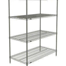Metro N556BR Super Erecta 4-Shelf Industrial Wire Shelving Starter Unit, Brite, 24" x 48" x 63"