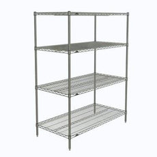 Metro N556C Super Erecta 4-Shelf Industrial Wire Shelving Starter Unit, Chrome, 24" x 48" x 63"