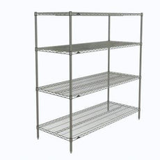 Metro N566C Super Erecta 4-Shelf Industrial Wire Shelving Starter Unit, Chrome, 24" x 60" x 63"