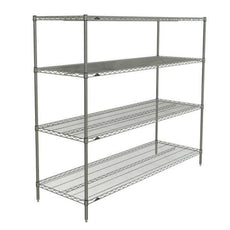 Metro N576BR Super Erecta 4-Shelf Industrial Wire Shelving Starter Unit, Brite, 24" x 72" x 63"