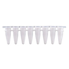 0.2ml qPCR 8-Strip (With SEPARATE Optical Strip Caps)- WHITE-  120/pk-P3802-QW