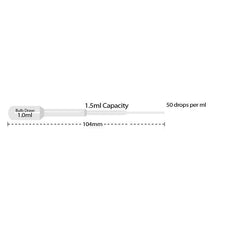 Transfer pipette- 1.5ml- small bulb- extended tip- sterile- individually wrapped- 500/cs-P4121-11